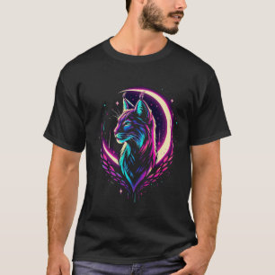 Lunar Lynx, Lynx Silhouette, Crescent Moon T-Shirt