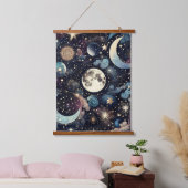 Lunar Magic Wandteppich Mit Holzrahmen (Schlafzimmer)