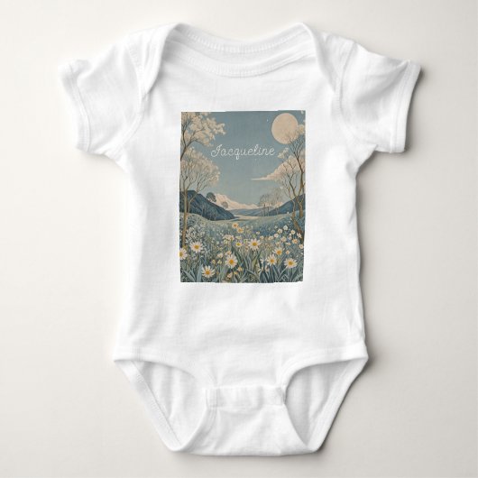 Lunar Meadow Personalisiert Baby Strampler (Vorderseite)