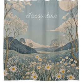 Lunar Meadow Personalisiert Duschvorhang