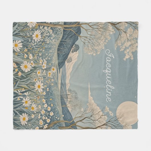 Lunar Meadow Personalisiert Fleecedecke (Vorderseite (Horizontal))