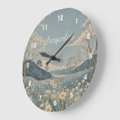 Lunar Meadow Personalisiert Große Wanduhr (Winkel)