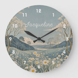 Lunar Meadow Personalisiert Große Wanduhr