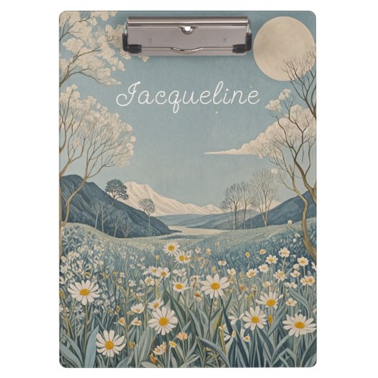 Lunar Meadow Personalisiert Klemmbrett (Vorderseite)