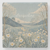 Lunar Meadow Personalisiert Steinuntersetzer (Vorderseite)