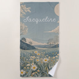 Lunar Meadow Personalisiert Strandtuch