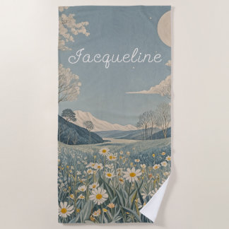 Lunar Meadow Personalisiert Strandtuch