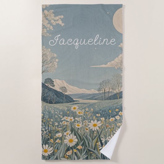 Lunar Meadow Personalisiert Strandtuch (Vorderseite)