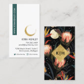 Lunar Moon Floral Celestial Moderne Esoterie Busin Visitenkarte (Vorne/Hinten)