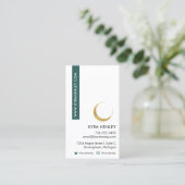 Lunar Moon Floral Celestial Moderne Esoterie Busin Visitenkarte (Stehend Vorderseite)