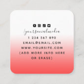 Lunar Moon Phase Energy Healer Spirituell Red Ombr Quadratische Visitenkarte (Rückseite)