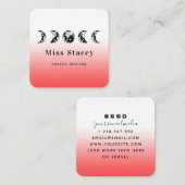 Lunar Moon Phase Energy Healer Spirituell Red Ombr Quadratische Visitenkarte (Vorne/Hinten)