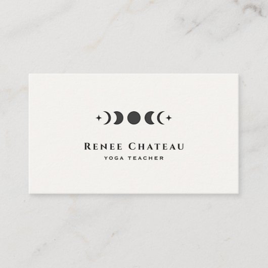 Lunar Moon Phases Astrologie Yoga Lehrer Visitenkarte (Vorderseite)