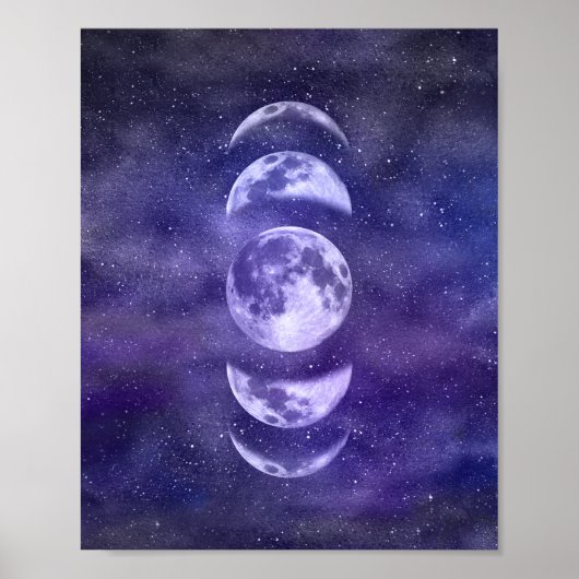 Lunar Moon Phases Astrology Art Poster (Vorne)