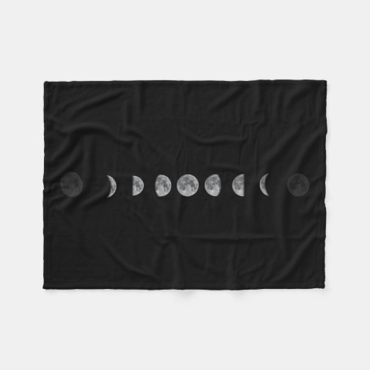 Lunar Moon Phases Celestial Fleecedecke (Vorderseite (Horizontal))