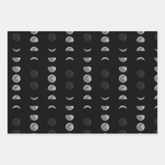 Lunar Moon Phases Celestial Geschenkpapier Set (Vorderseite)