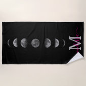 Lunar Moon Phases | Celestial Personalized Name Strandtuch (Vorderseite)