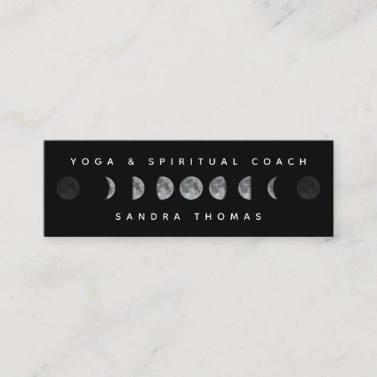 Lunar Moon Phases Celestial Yogi & Spirituelle Coa Mini Visitenkarte (Vorderseite)