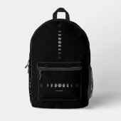 Lunar Moon Phases Celestized Customized Name Bedruckter Rucksack (Vorderseite)