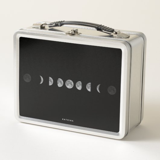 Lunar Moon Phases Celestized Customized Name Metall Brotdose (Vorderseite)