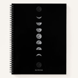 Lunar Moon Phases Celestized Customized Name Notizblock