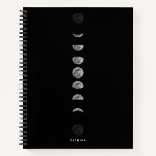 Lunar Moon Phases Celestized Customized Name Notizblock