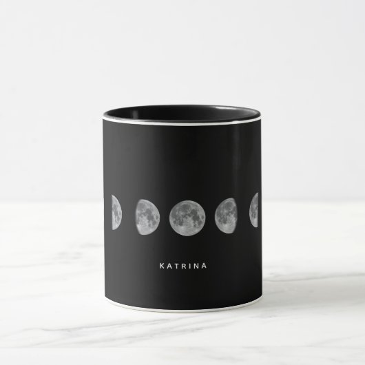 Lunar Moon Phases Celestized Customized Name Tasse (Zentrum)