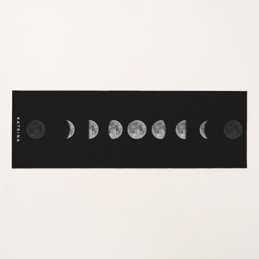 Lunar Moon Phases Celestized Customized Name Yogamatte (Vorderseite (Horizontal))