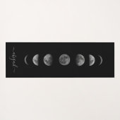 Lunar Moon Phases | Personalisierter Name des Cele Yogamatte (Rückseite (Horizontal))