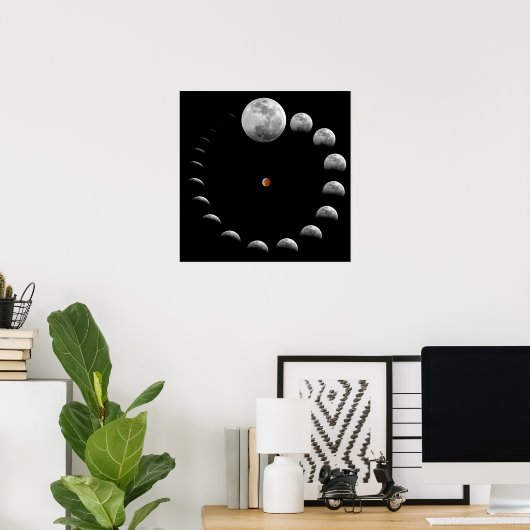 Lunar Moon Phases Poster (Heimbüro)