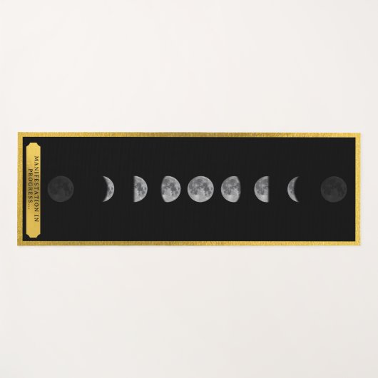 Lunar Moon Phases Studio Black Gold Instructor Yogamatte (Vorderseite (Horizontal))