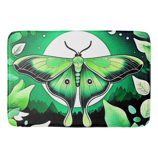 Lunar Moth Nacht Badematte (Vorderseite)