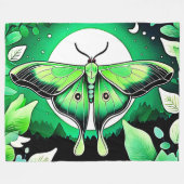 Lunar Moth Nacht Fleecedecke (Vorderseite (Horizontal))