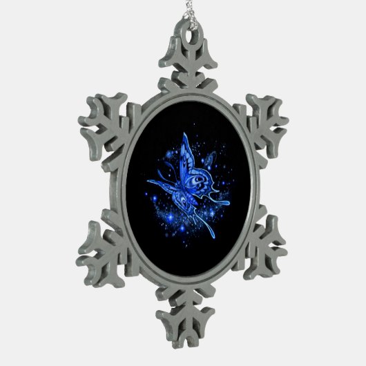 Lunar Moth Schneeflocken Zinn-Ornament (Links)