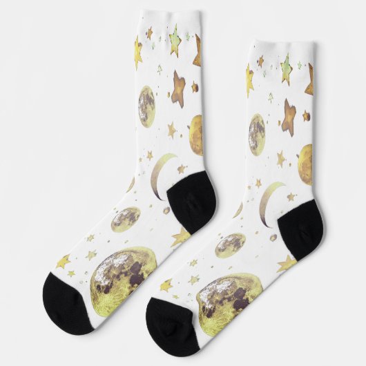 Lunar Muster Socken - Gemütliches, kosmisches Desi (Linkes Detail)