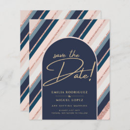 Lunar Navy Blue Blush Pink Rose Gold Hochzeit