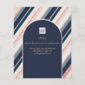 Lunar Navy Blue Blush Pink Rose Gold Hochzeit Flyer (Hinten)