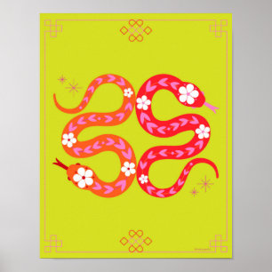 Lunar - Neujahr - Chinesisches Neujahr der Schlang Poster