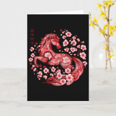 Lunar Neujahr Frohes Chinesisches Neujahr des Pfer Karte (Gelbe Blume)