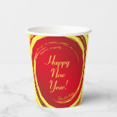 Lunar Neujahr Glück Wohlstand Harmonie Pappbecher (Rückseite)