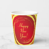 Lunar Neujahr Glück Wohlstand Harmonie Pappbecher (Vorderseite)