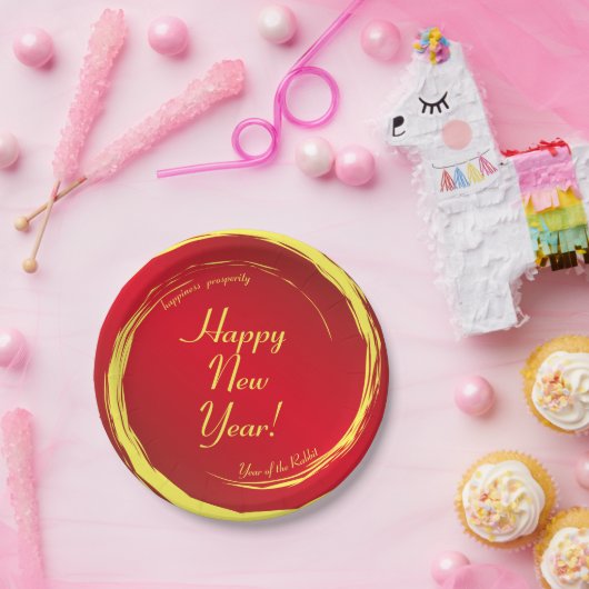 Lunar Neujahr Glück Wohlstand Harmonie Pappteller (Party)