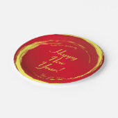 Lunar Neujahr Glück Wohlstand Harmonie Pappteller (Schrägansicht)