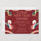 Lunar New Year Dinner mit künstlerischer Schlange Einladung (Vorderseite)