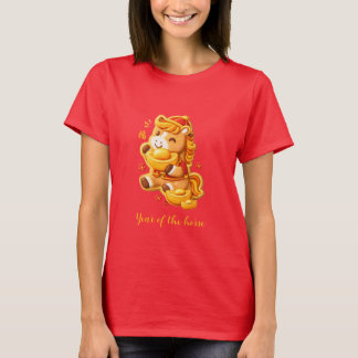 Lunar New Year Horse: Lucky Gold Horse T-Shirt