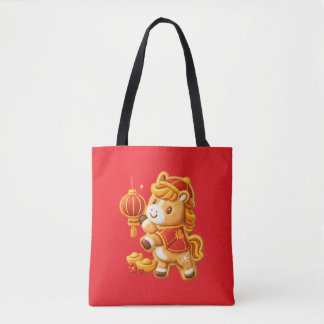 Lunar new year horse tasche