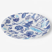 Lunar New Year Rabbit Chinoiserie Pappteller (Schrägansicht)