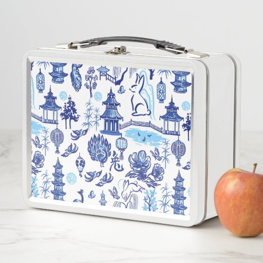 Lunar New Year Rabbit Chinoiserie White Lunch Box (Beispiel)