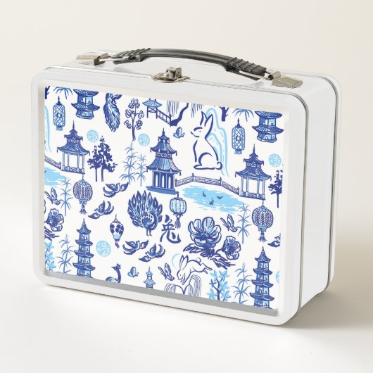 Lunar New Year Rabbit Chinoiserie White Lunch Box (Vorderseite)