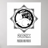 Lunar New Year Rabbit Coloring Poster (Vorne)